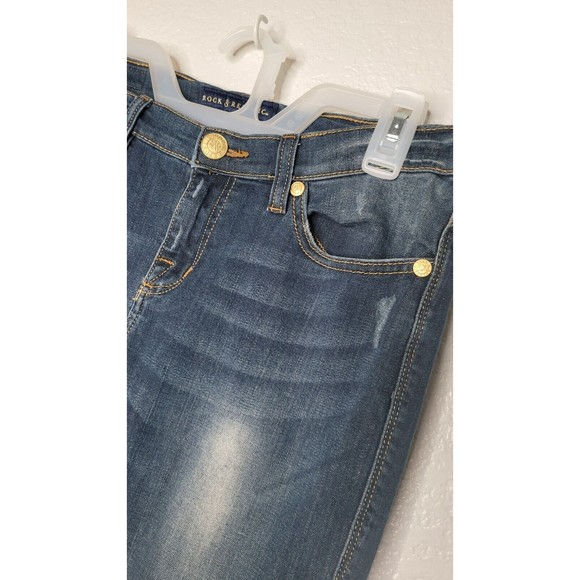 Rock & Republic Jeans‎ Womens 10 Mid Rise Berlin Straight Rinse Wash Blue Denim - Picture 3 of 15
